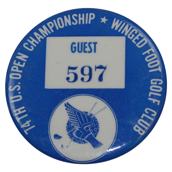 Charles Coody's 1974 US Open at Winged Foot Golf Club Guest Badge #597