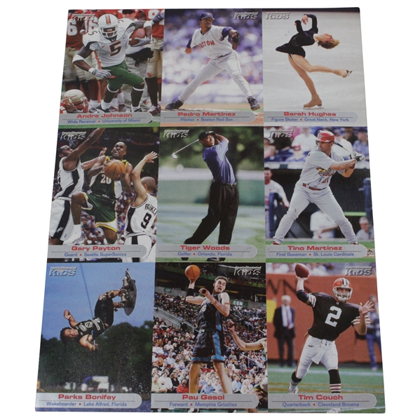 Tiger Woods with others Sports Illustrated for Kids Uncut Card Sheet