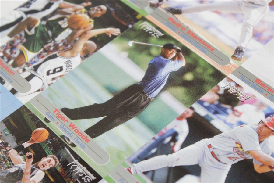 2002 Tiger Woods with others Sports Illustrated for Kids Uncut Card Sheet