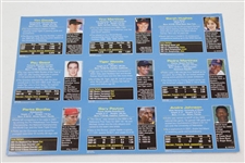 2002 Tiger Woods with others Sports Illustrated for Kids Uncut Card Sheet