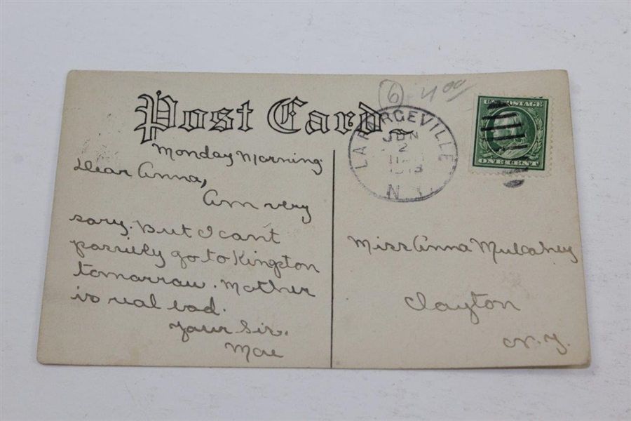 Vintage Lady  Golfer Postcard - Writing on Reverse