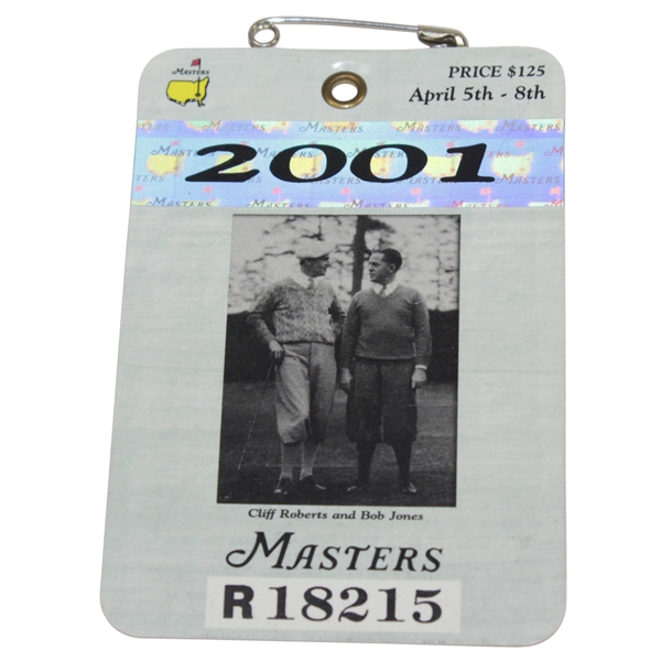 2001 Masters Tournament SERIES Badge #R18215 - Tiger's 2nd Masters Win!
