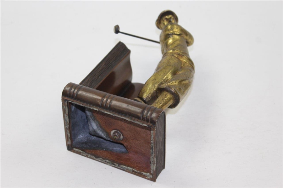 Classic Post-Swing Golfer with Book - Golf Themed Bookend