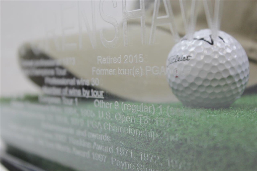 Ben Crenshaw Signed Multi-Item Display in Case - Hat, Card, & Golf Ball JSA ALOA