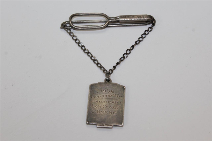 1936 Low Gross Two-Tone Sterling Medal on Clip 
