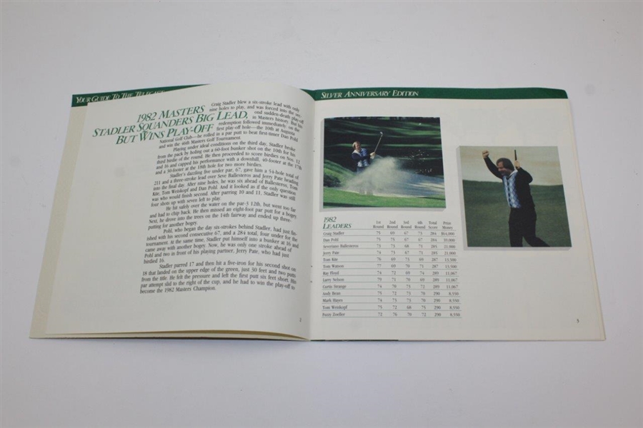 1983 Masters Telecast Booklet -  Trophy Depiction On Cover