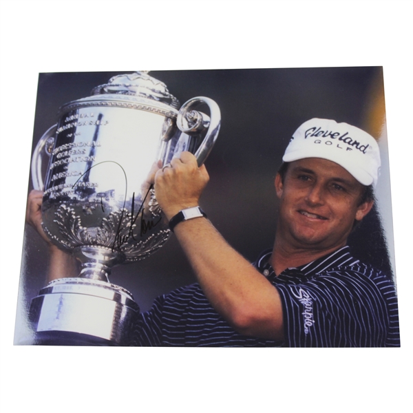 David Toms Signed PGA Trophy 8x10 Photo JSA ALOA