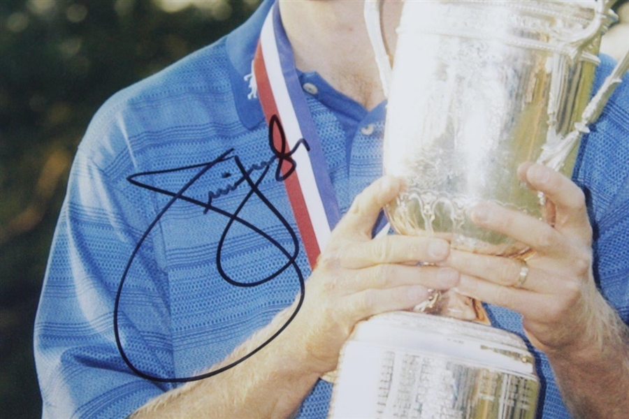 Jim Furyk Signed US Open Trophy 8x10 Photo JSA ALOA