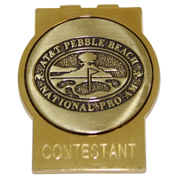 Vinny Giles' AT&T Pebble Beach National Pro-Am Gold Colored Contestant Badge/Clip