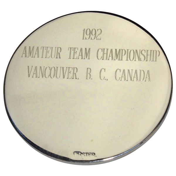 Captain Vinny Giles' 1992 Eisenhower Trophy Amateur Team Championship Runner-Up Silver Medal