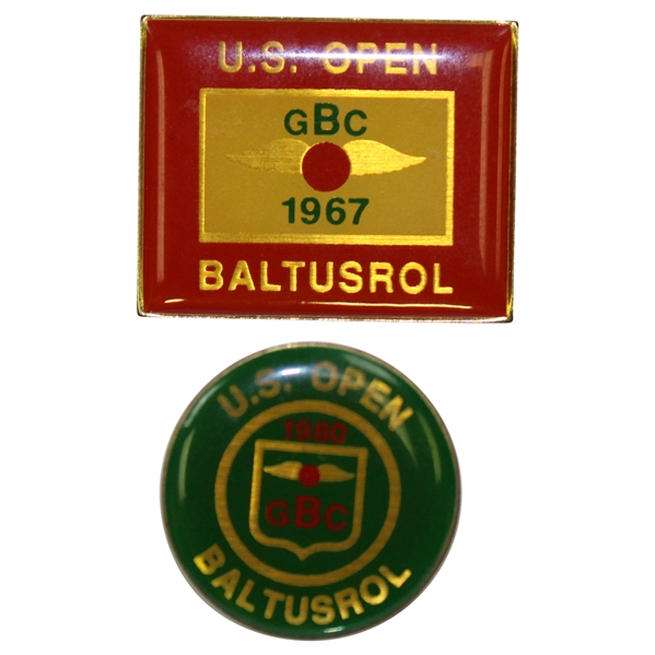 1967 & 1980 US Open at Baltusrol Commemorative Pins - Jack Nicklaus Winner