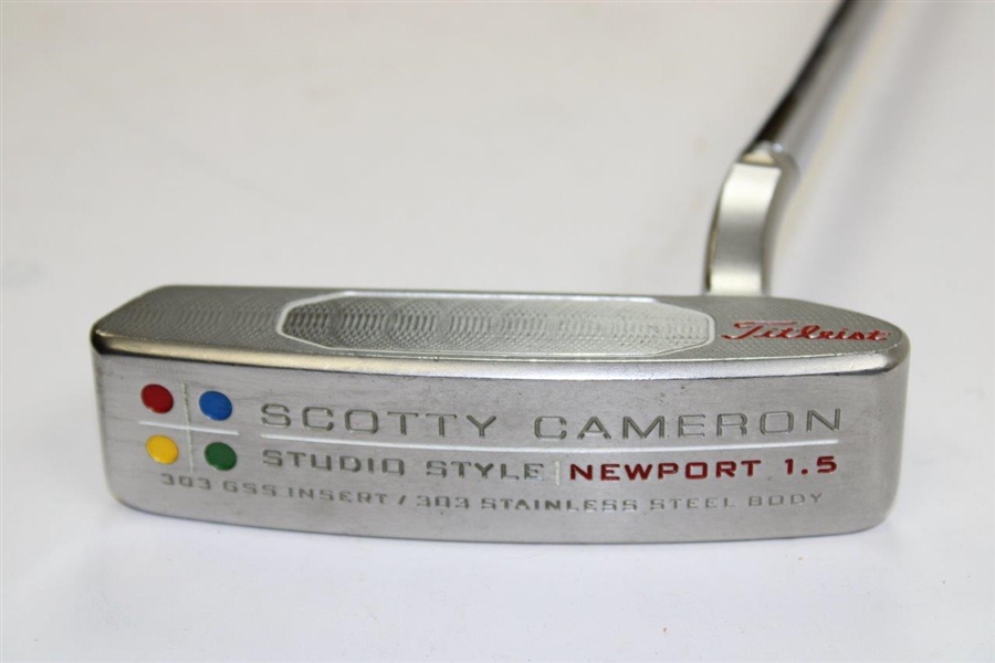 Scotty Cameron Titleist Studio Style Newport 1.5 303GSS Insert/303SS Body Putter with Head Cover