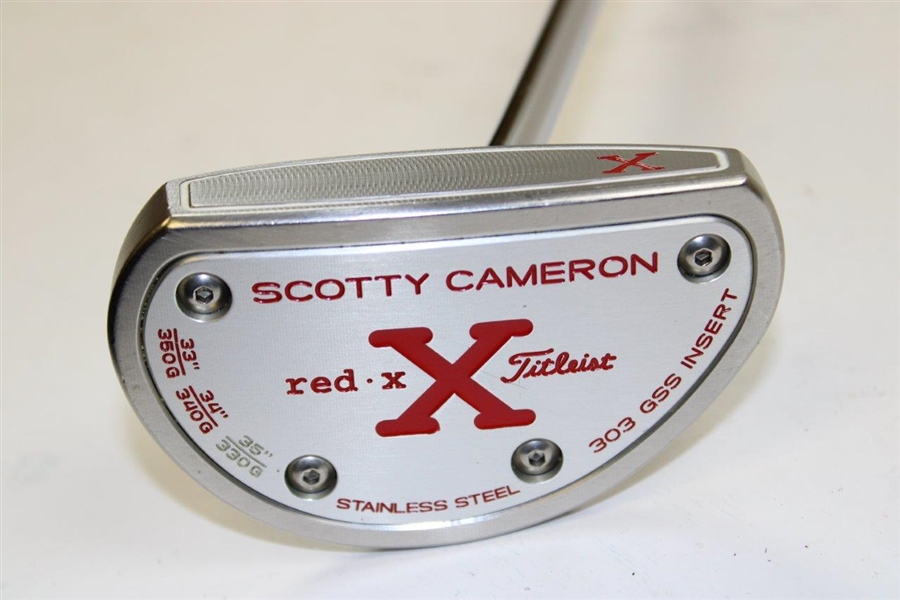 Scotty Cameron Titleist Red X2 Stainless Steel 303GSS Insert Putter with Head Cover
