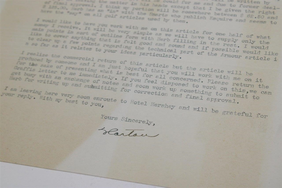 Horton Smith Signed Typed August 8, 1940 Letter on Spalding Letterhead to Alex with Photo JSA FULL #BB74390