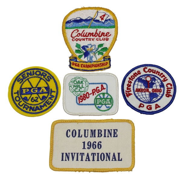 Five (5) PGA Championship & Senior PGA Championship Commemorative Patches
