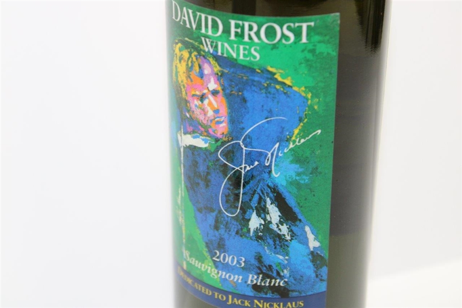 Jack Nicklaus' Unopened 2003 David Frost Bottle of Wine with Jack Nicklaus Stainless Steel Wine Chiller