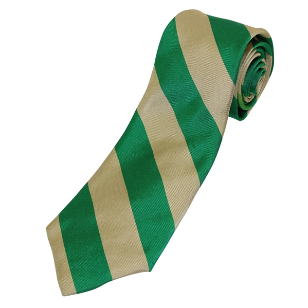 Classic Augusta National Golf Shop Silk Green/Gold Striped Neck Tie - Used