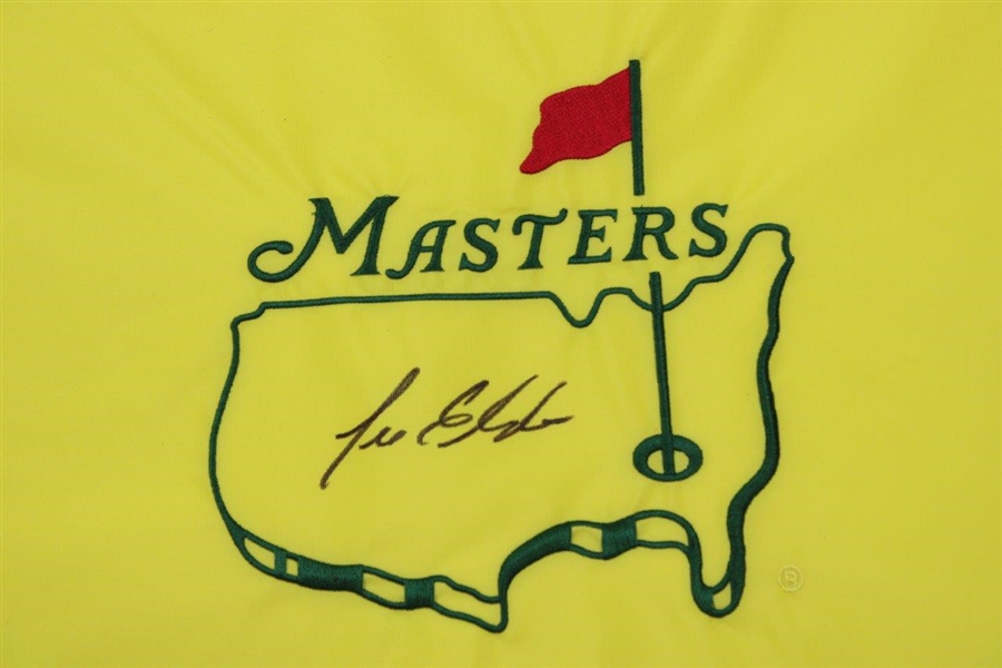 Lee Elder Signed Undated Masters Tournament Embroidered Flag JSA ALOA