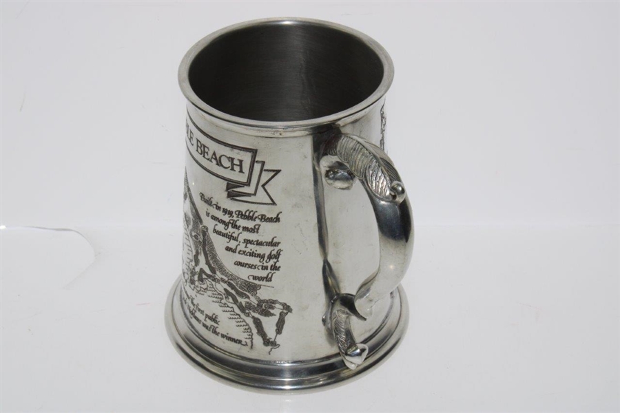 Pebble Beach Sheffield Pewter Tankard with Course Layout