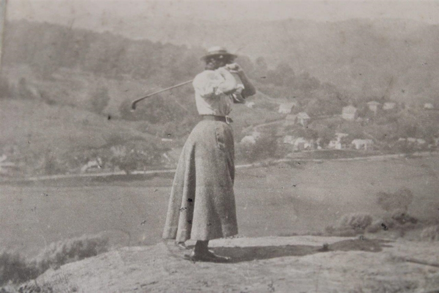 Vintage Female Golfer H. Randall & Co. Cabinet Card From New Haven Conn.