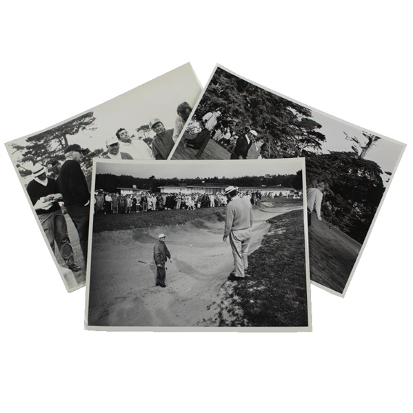 Three (3) Pebble Beach Del Monte Press Bureau Julian Graham Photos - Sinatra, Pott, Riegel & more