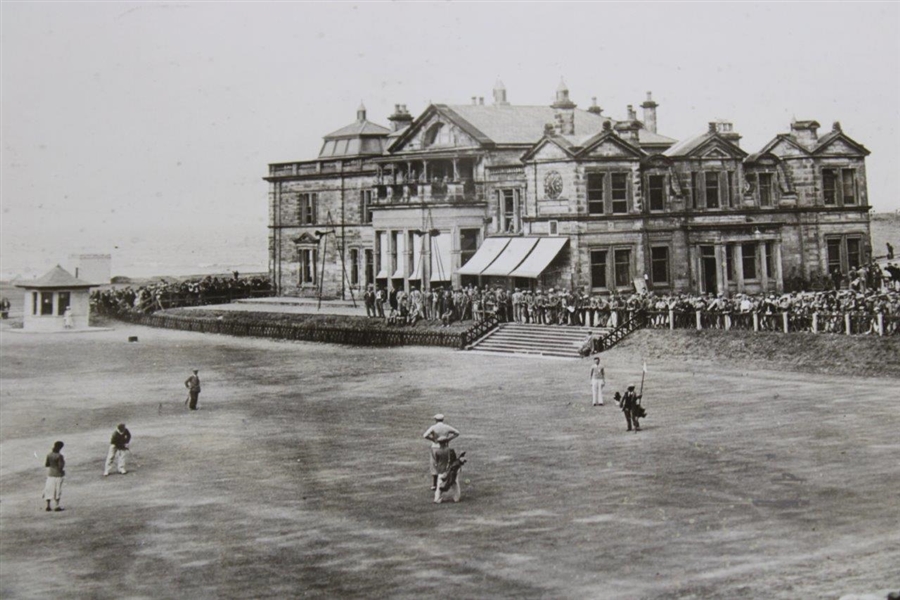 1933 AP Wire Photo of R&A Clubhouse at St. Andrews with 18th Green in Foreground - October