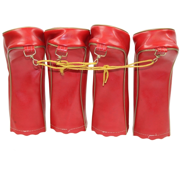 Classic Set of Four (4) Jack Nicklaus Golden Bear Golf Club Head Covers - Red with White 