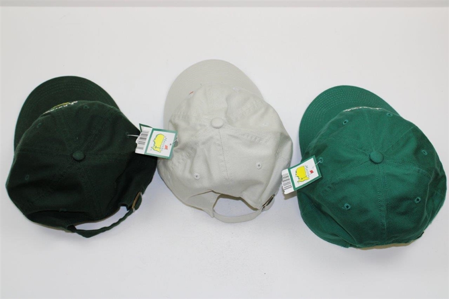 2004, 2006, & 2010 Masters Tournament Dated Caddy Hats - Unused