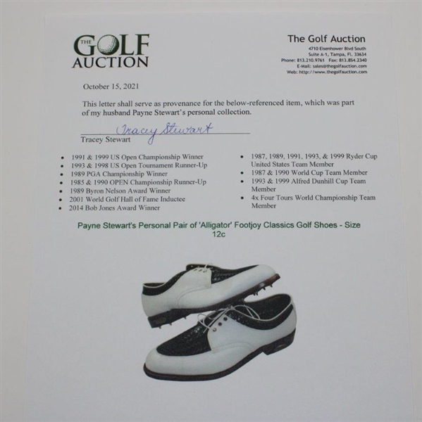 Payne Stewart's Personal Pair of 'Alligator' Footjoy Classics Golf Shoes - Size 12c