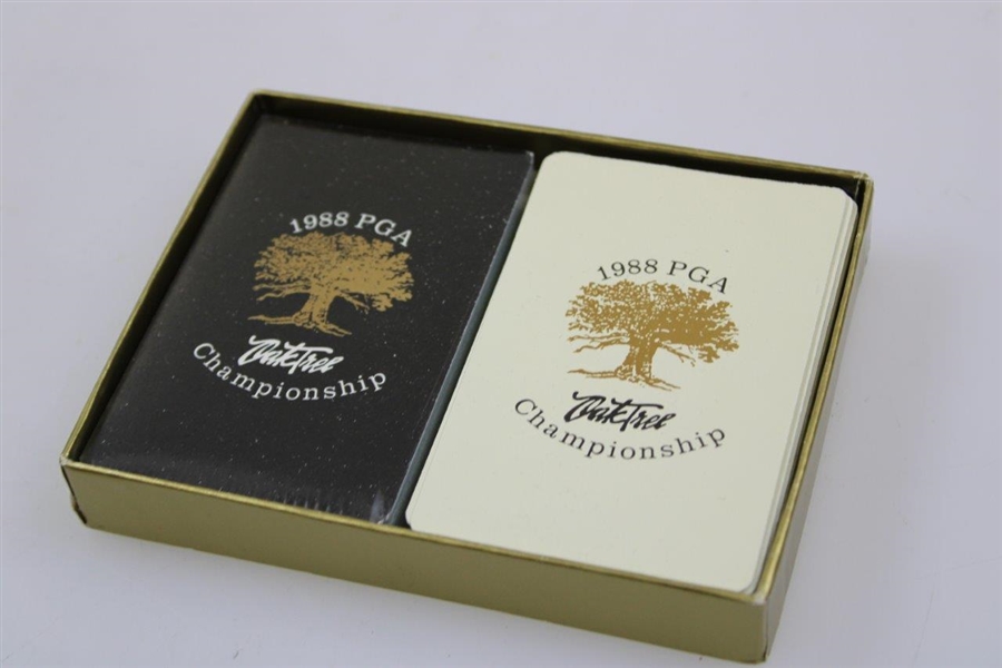 Payne Stewart's Personal 1988 PGA Championship at Oak Tree Playing Card Set In Box/Case