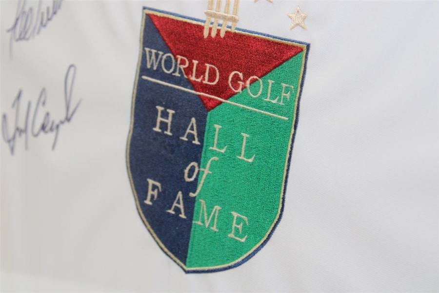 Fred Couples, Nick Price, & Lee Trevino Signed World Golf Hall of Fame Flag - Framed JSA ALOA