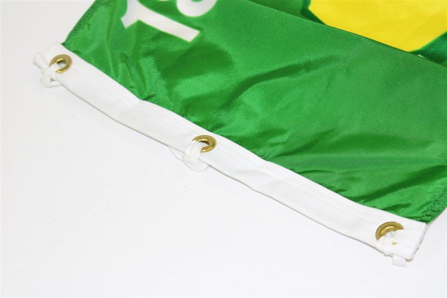 Gene Sarazen Signed 1994 Masters Tournament Emerald with Yellow Logo Screen Flag JSA ALOA