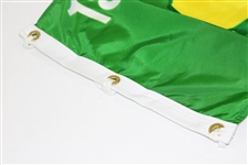 Gene Sarazen Signed 1994 Masters Tournament Emerald with Yellow Logo Screen Flag JSA ALOA