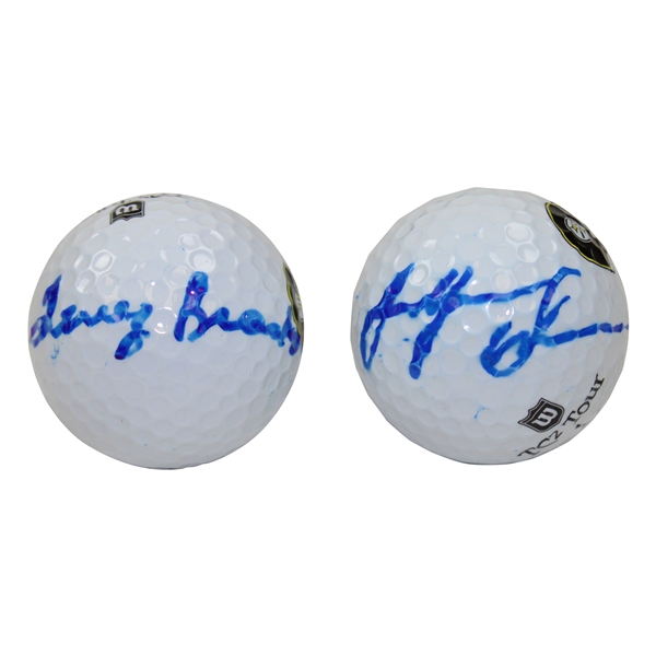 Terry Bradshaw & Lynn Swann Signed Steelers Helmet Logo Wilson Golf Balls JSA ALOA