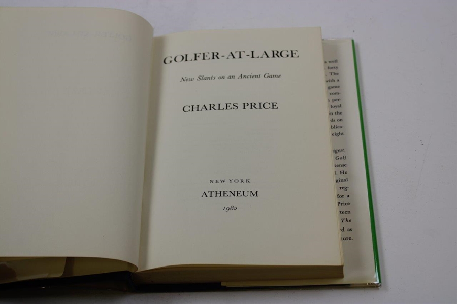 1982 'Golfer At Large' Book by Charles Price with Ben Hogan Introduction