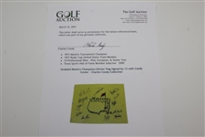 Undated Masters Champions Dinner Flag Signed by 13 with Coody Center - Charles Coody Collection JSA ALOA