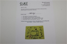 Undated Masters Champions Dinner Flag Signed by 17 Including Jack, Phil & others - Charles Coody Collection JSA ALOA