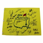 2014 Masters Champions Dinner Flag Signed by 23 with Jack Nicklaus Center - Charles Coody Collection JSA ALOA