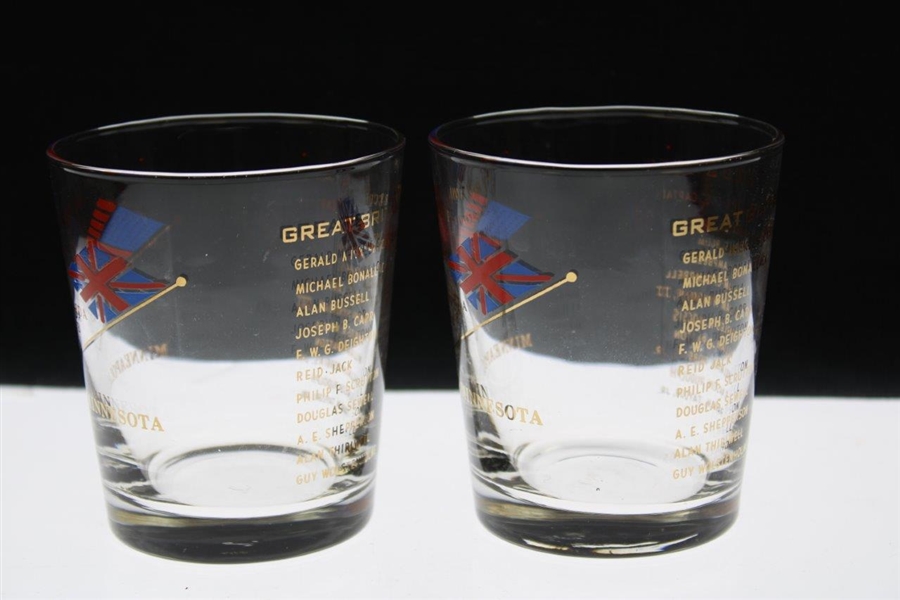 Pair of 1957 Walker Cup at Minikahda Club Commemorative Drinking Glasses