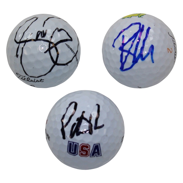 Patrick Reed, Jaosn Day, and Ryan Moore Signed Golf Balls JSA ALOA