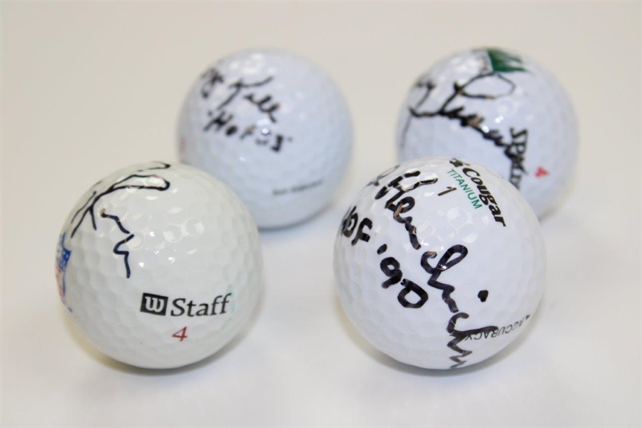 Jerry Lucas, Tedd Hendricks, Tony Romo, & George Bell Signed Golf Balls JSA ALOA