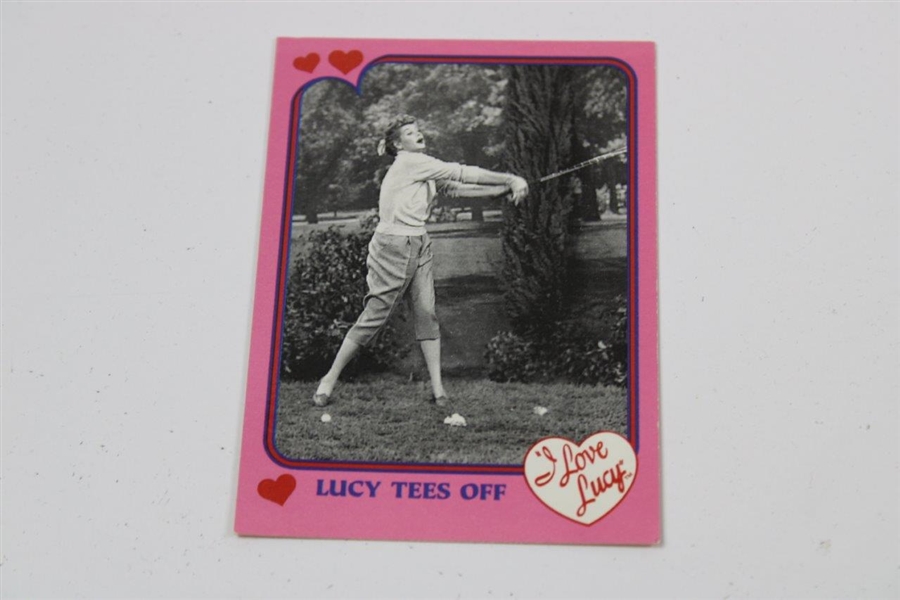 Bobby Jones Stamp, Four Framed Churchman Repro Cards, & 'I Love Lucy' Card
