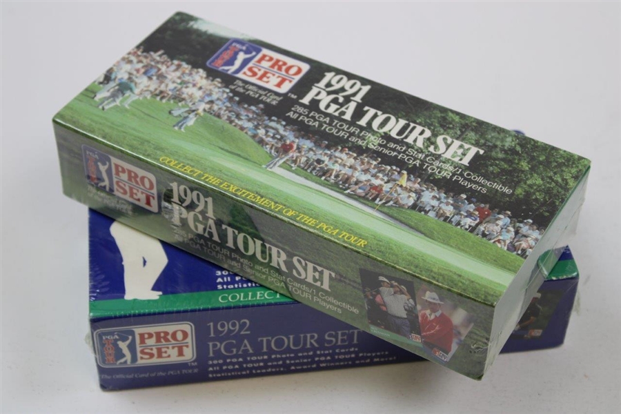 Full Complete Unopened Sets of 1991 & 1992 PGA Tour Set Golf Cards