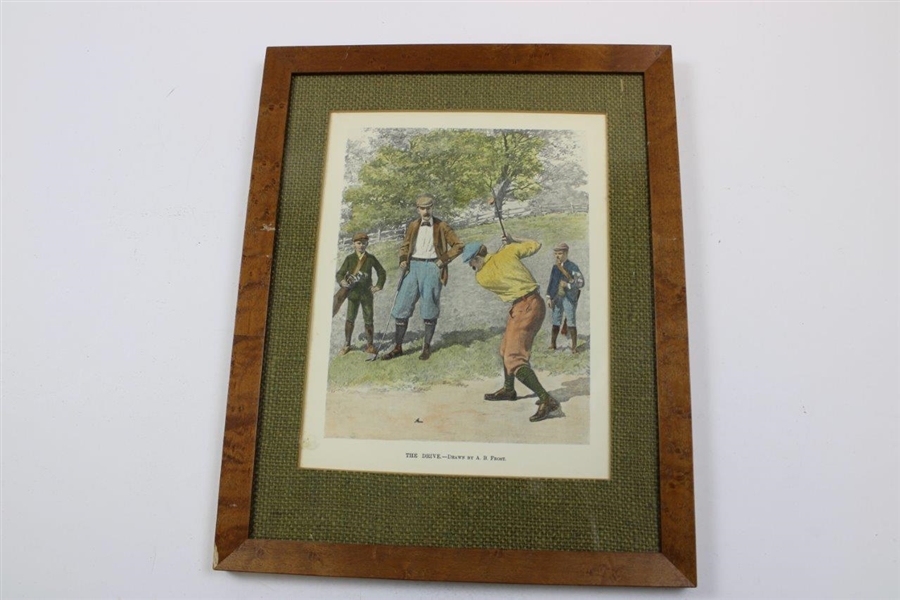 Three (3) A.B. Frost Framed Prints - 'Care For a Little Wager', 'The Drive', & 'Keep Your Eye on  the Ball'