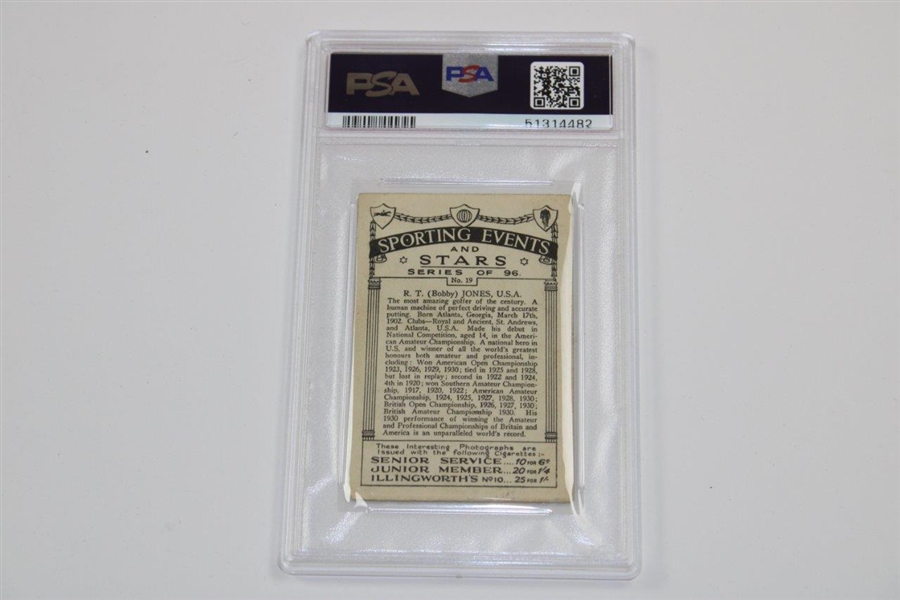 1935 R.T. (Bobby) Jones Card PSA Slabbed & Graded J.A. Pattreiouex Card VG 3 #51314482