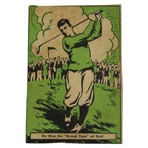 1937 Bobby Jones Donut Company of America 'He Won the Grand Slam of Golf' Thrilling Moments Card