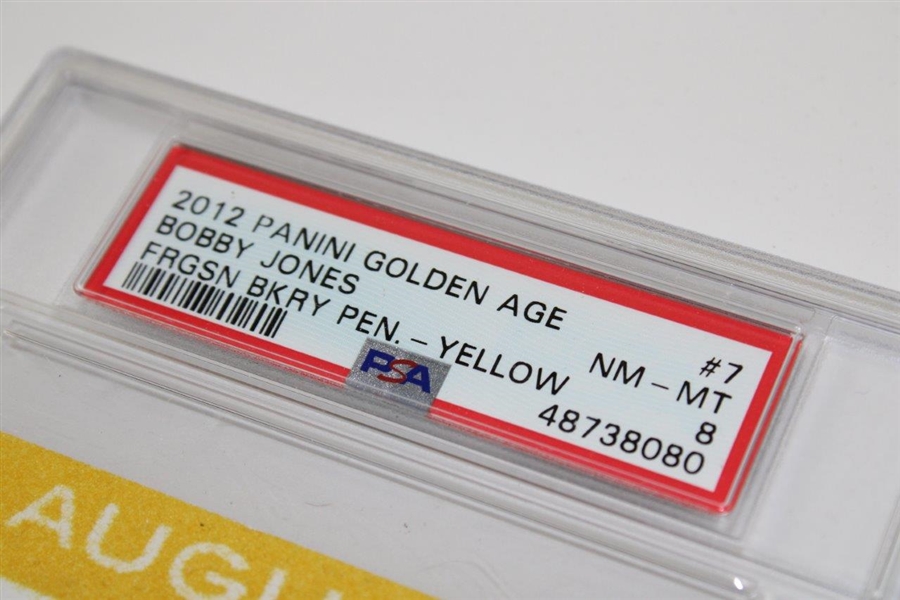 2012 Bobby Jones Ferguson Bakery Yellow Pennant PSA Slabbed & Graded Pannini Card  NM-MT 8 #48738080
