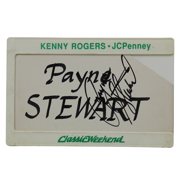 Payne Stewart Signed Personal JCPenney Classic Courtesy Contestant License Plate JSA ALOA