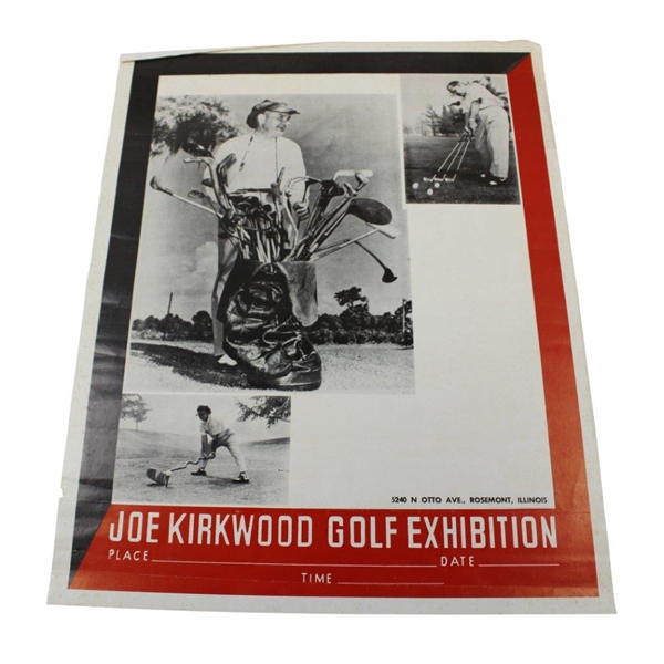 Joe Kirkwood Exhibition Ticket, Golf Journal, & Advertising Poster