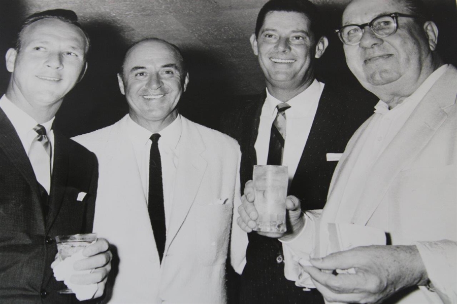 1961 US Open Walter Hagen with Arnold Palmer, Cary Middlecoff, & Sam Snead Photo from Estate with Letter